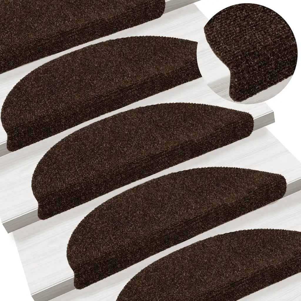 Tappetini per scale autoadesivi 20 pz | Gradini per Scale 56x17x3 cm marrone semicircolari