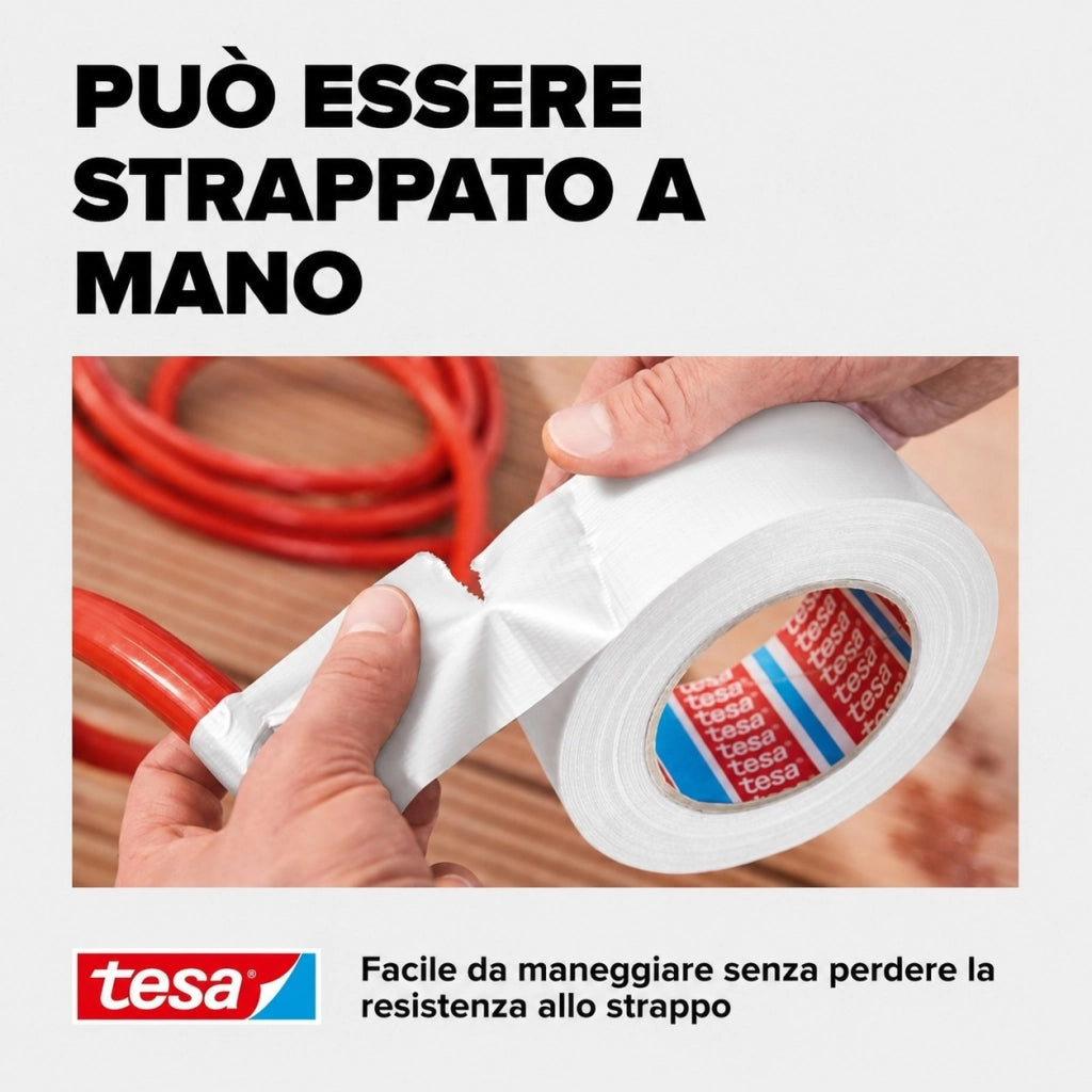 Tesa extra power universal nastro adesivo bianco a tenuta extraforte 50 m x 50 mm