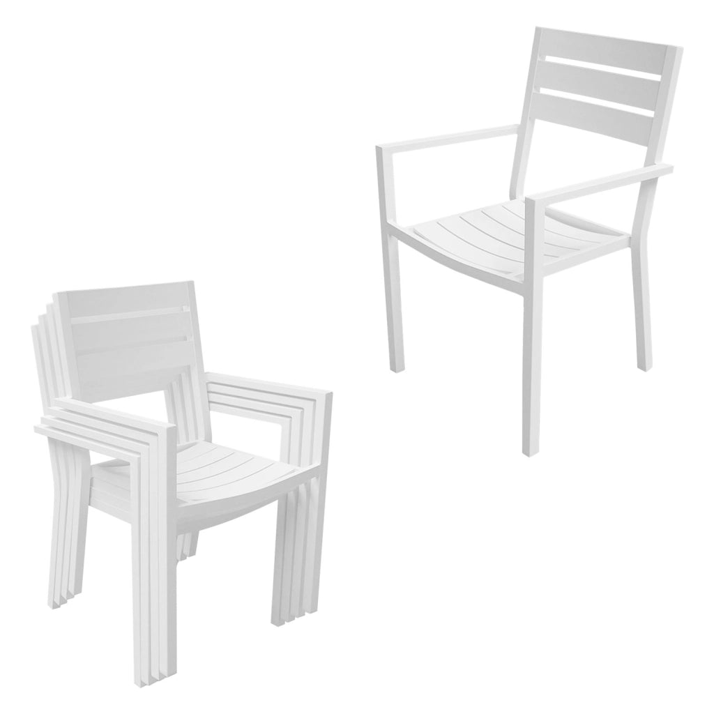 VENEZIASet di mobili da giardino estensibili in alluminio 180/300 - bianco
