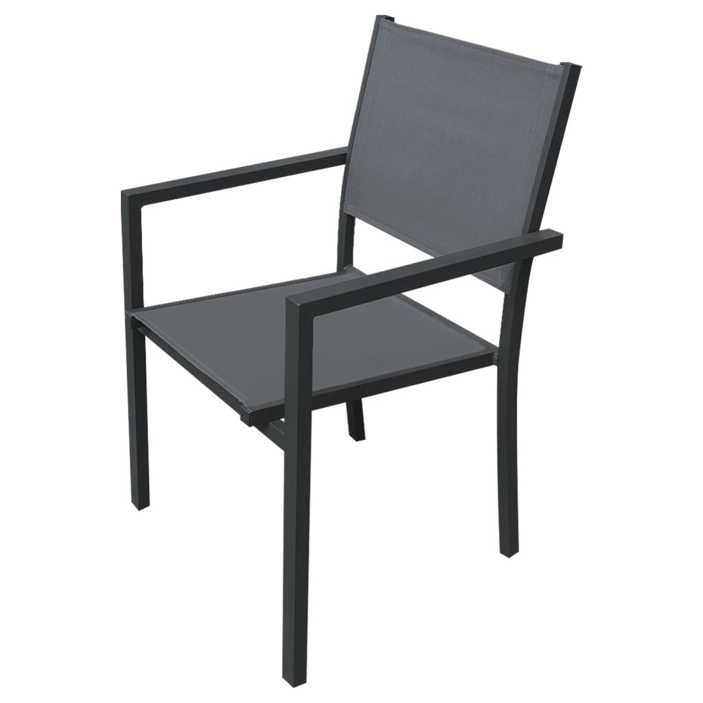 Set di mobili da giardino in textilene grigio BERGAMO 4 posti - alluminio antracite