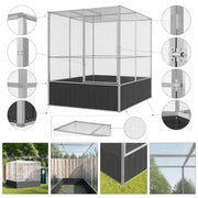 Silver Aviary 211x207x212 Cm Steel