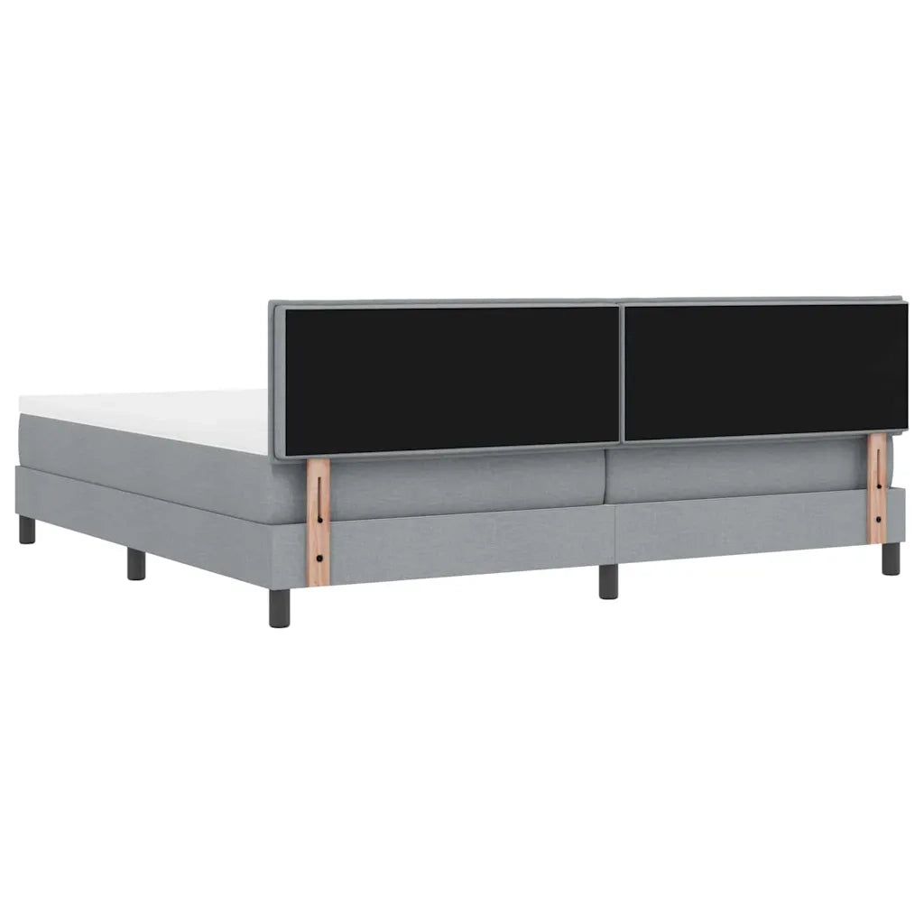 Letto a molle con testiera Grigio chiaro 200 x 200 cm Tessuto 3338713