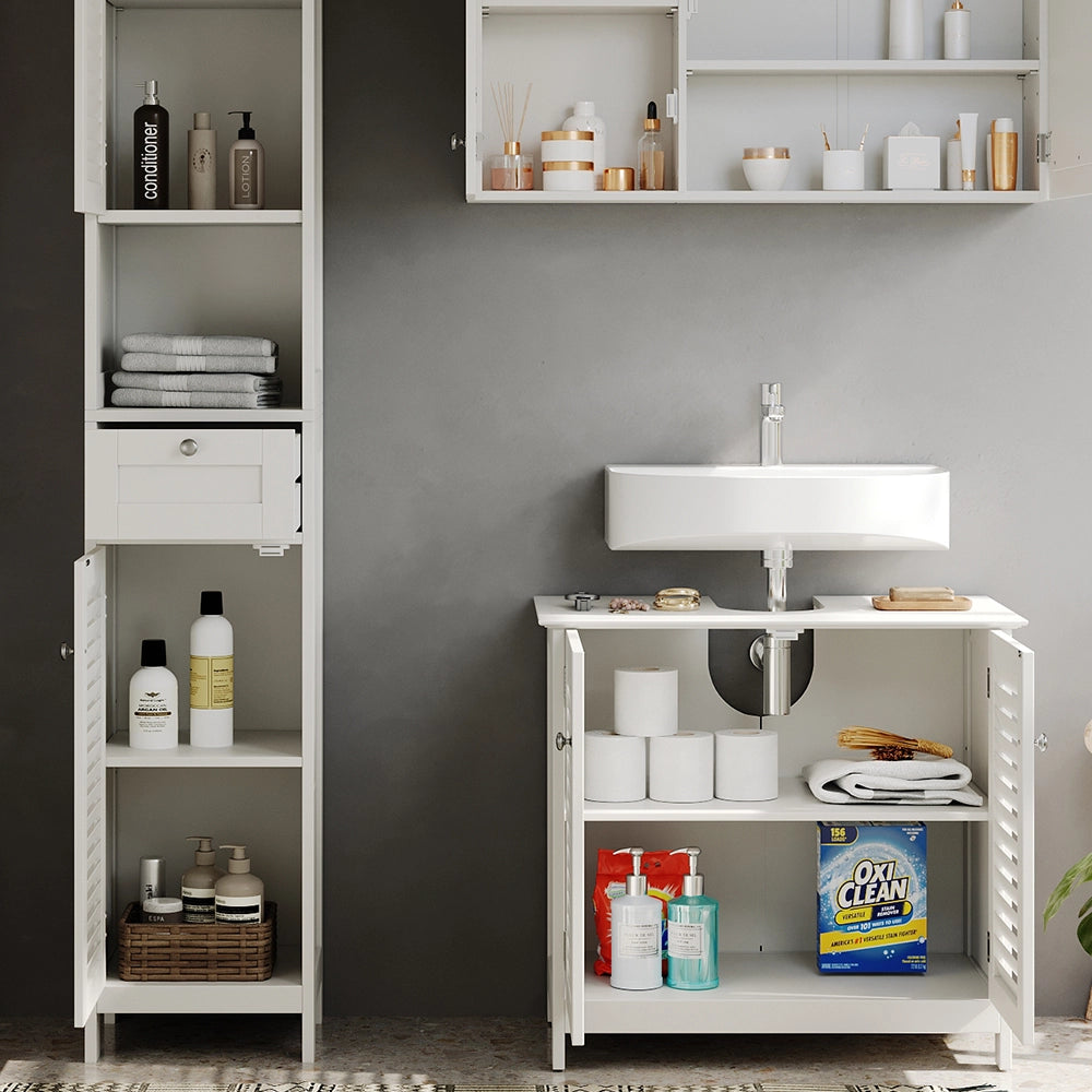 Vicco Set di mobili da bagno Bianco 3 pezzi, opzione 5