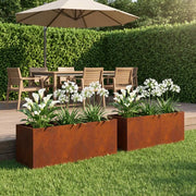 Vaso da giardino 2 pz Ruggine 100 x 30 x 30 cm Acciaio Corten 8005231