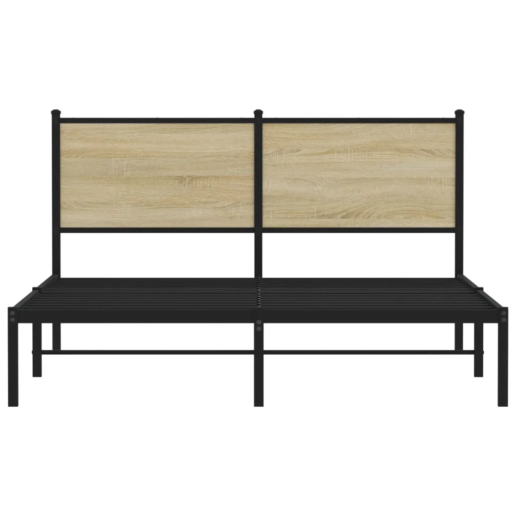 Giroletto senza Materaso in Metallo Rovere Sonoma 137x190 cm 4007715