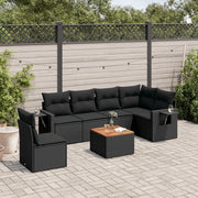Set Divani da Giardino con Cuscini 7pz Nero Polyrattancod mxl 88930