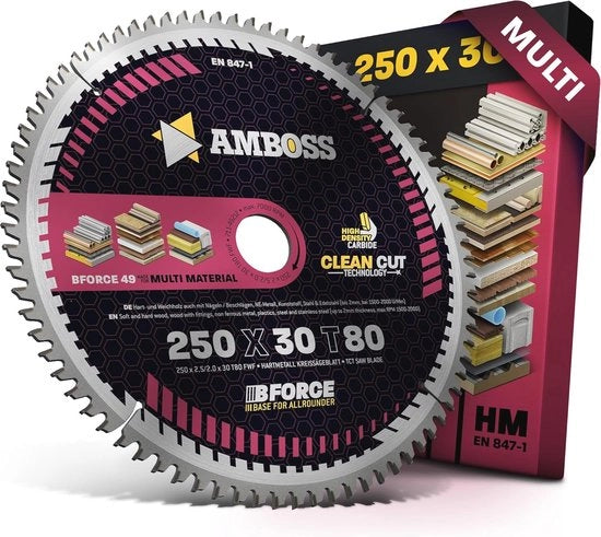 Lama circolare 250mm con testa a viti - Z80 denti piani per taglio fine