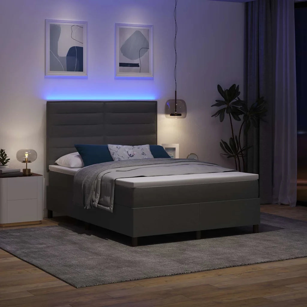 Letto a molle con materasso Grigio scuro 160 x 200 cm Tessuto 3342803