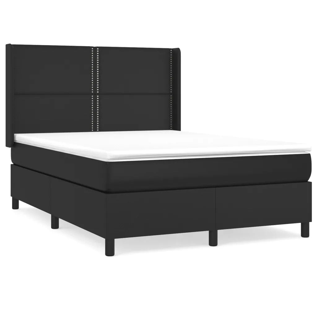 Giroletto a Molle con Materasso Nero 140x190 cm in Similpelle 3132435