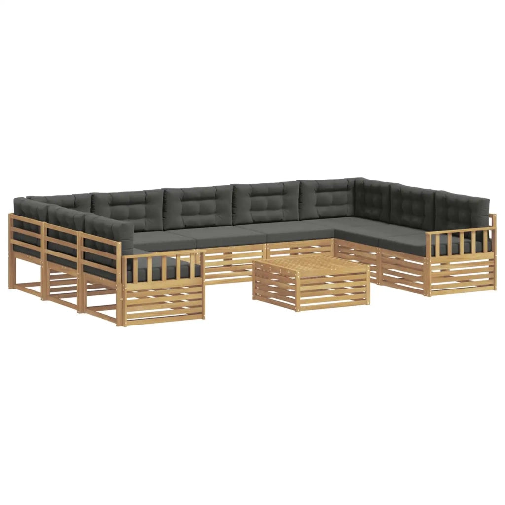 Set di divani da esterno con cuscino 10 pcs Bianco e Antracite 3391187