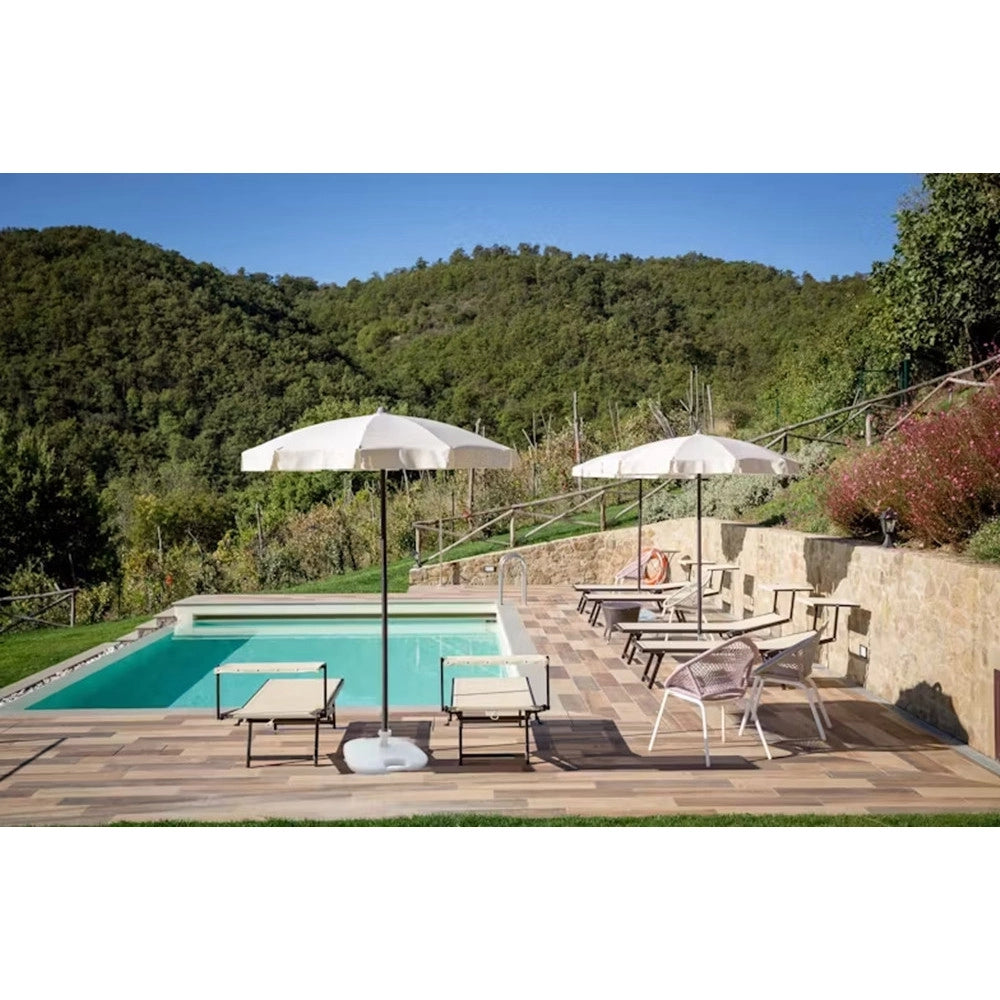 Trade Shop - Base Per Ombrellone Da Giardino Spiaggia Riempibile 14lt 44.5x44.5xh10cm Bianco 008654 -