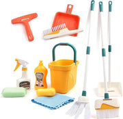 Set di Pulizia per Bambini - Giocattoli di Pulizia per Bambini - Materiali in Legno - 3-6 anni - 12 pezzi
