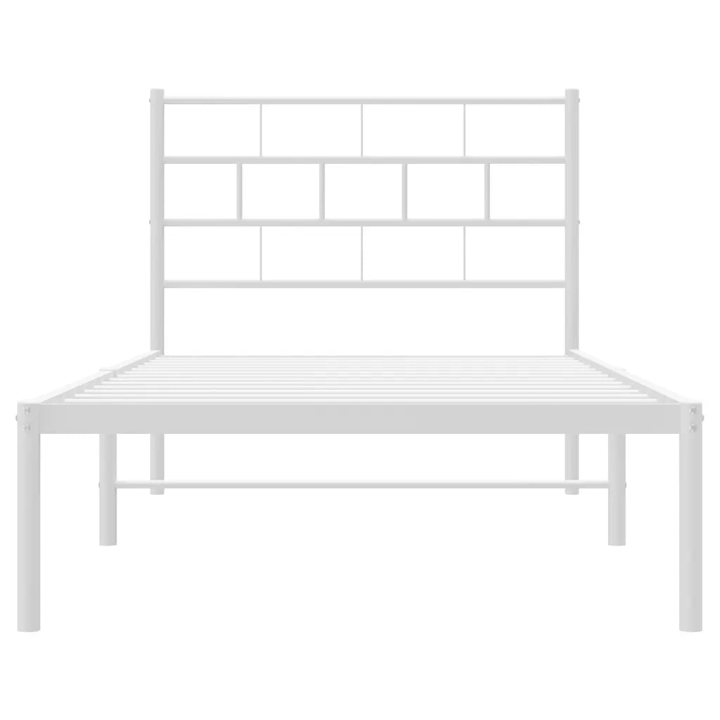 Giroletto con Testiera Metallo Bianco 100x190 cm 355702