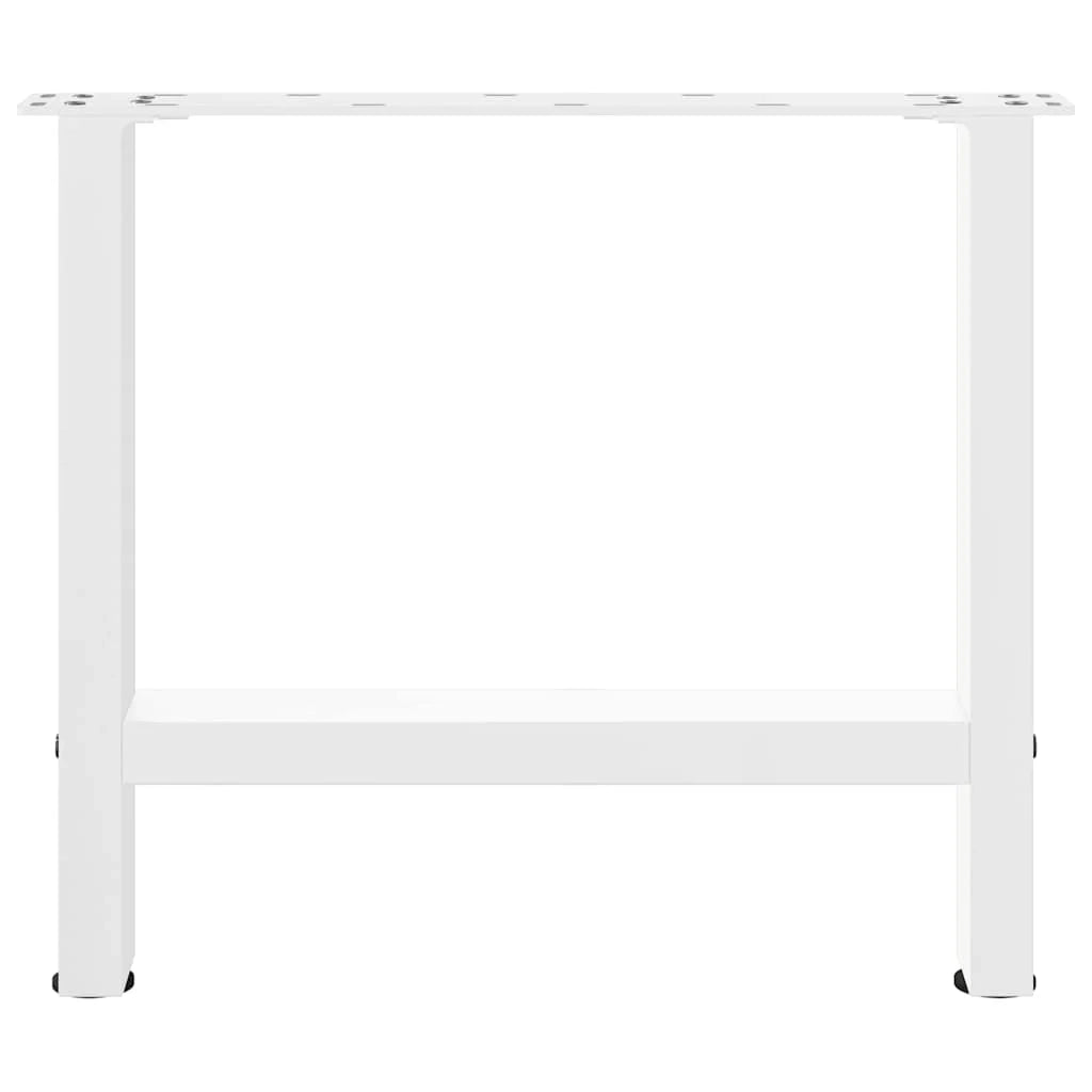 Set di 2 gambe quadrate per tavolino da caffè 50 x 42 cm con piedini regolabili design moderno in acciaio bianco 02_0057521