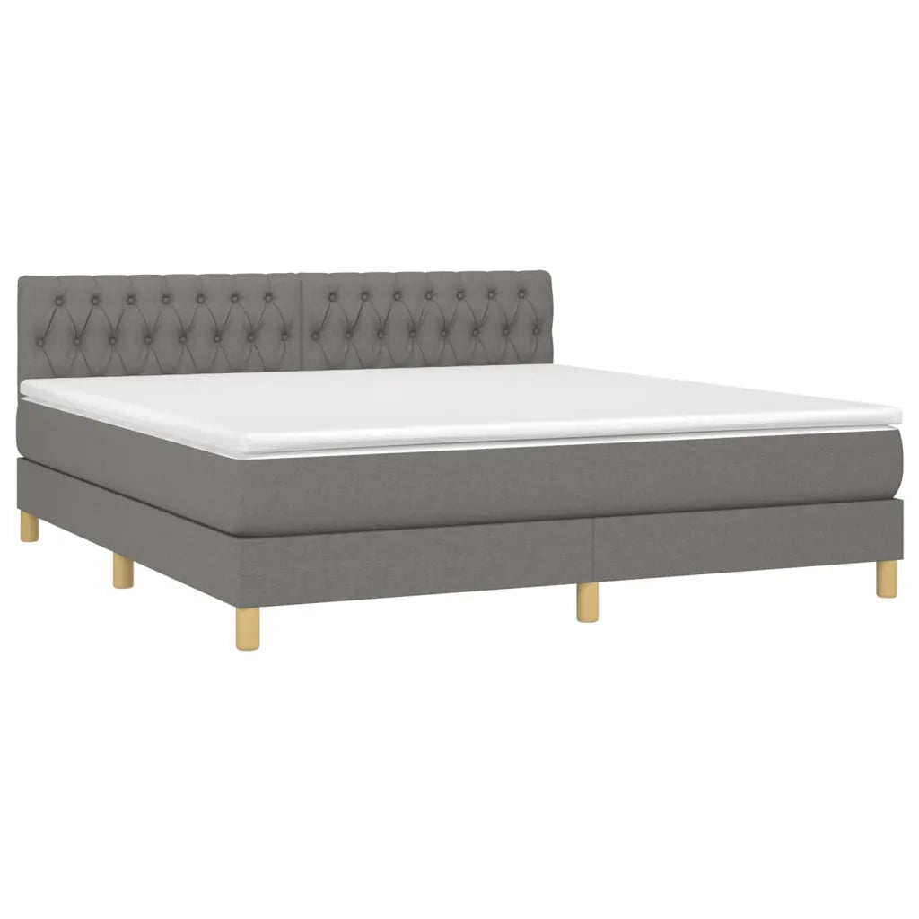 Letto a Molle Materasso e LED Grigio Scuro 180x200cm in Tessutocod mxl 98860