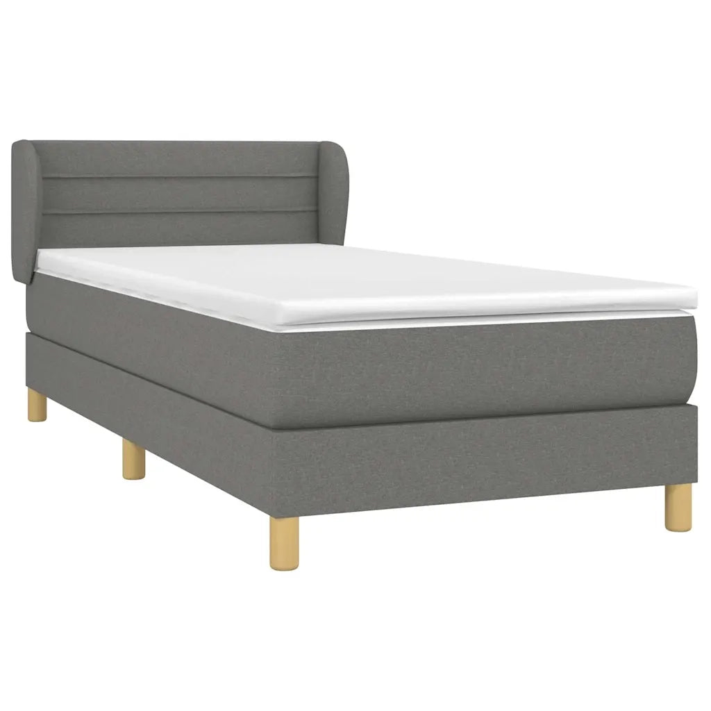 Giroletto a Molle con Materasso Grigio Scuro 90x190 cm Tessuto 3126846