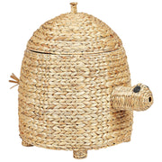 Cesto di vimini in giacinto d'acqua naturale intrecciato a tartaruga con coperchio Cesto per giocattoli Accessorio per la camera del bambino