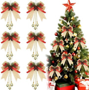 Decorazioni per albero di Natale a strisce 6 pezzi - Decorazione per albero di Natale - Strisce appese - Decorazione con ciliegie/bacchette di betulla - Slinga/caminetto - Disegno festivo - Decorazione per Natale