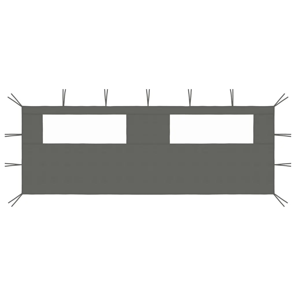 Parete con Finestre per Gazebo 6x2 m Antracite cod mxl 77093