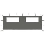 Parete con Finestre per Gazebo 6x2 m Antracite cod mxl 77093