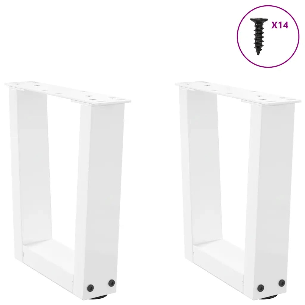 vidaXL Gambe per Tavolino da Caffè a Forma di V 2 pz Bianche 30x(30-31,3) cm Acciaio