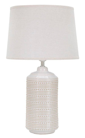 Lampada da Tavolo Point  28x47x28 cm in Ceramica Crema