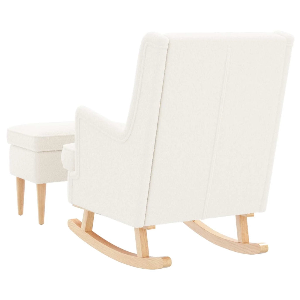 Poltrona con Ottomano 2 pz Crema Bouclé 3418855