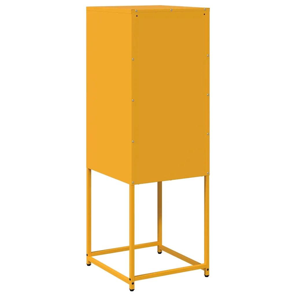 Credenza-Buffet-Armadio da cucina Giallo Senape 36x39x107 cm Acciaio Laminato a Freddo