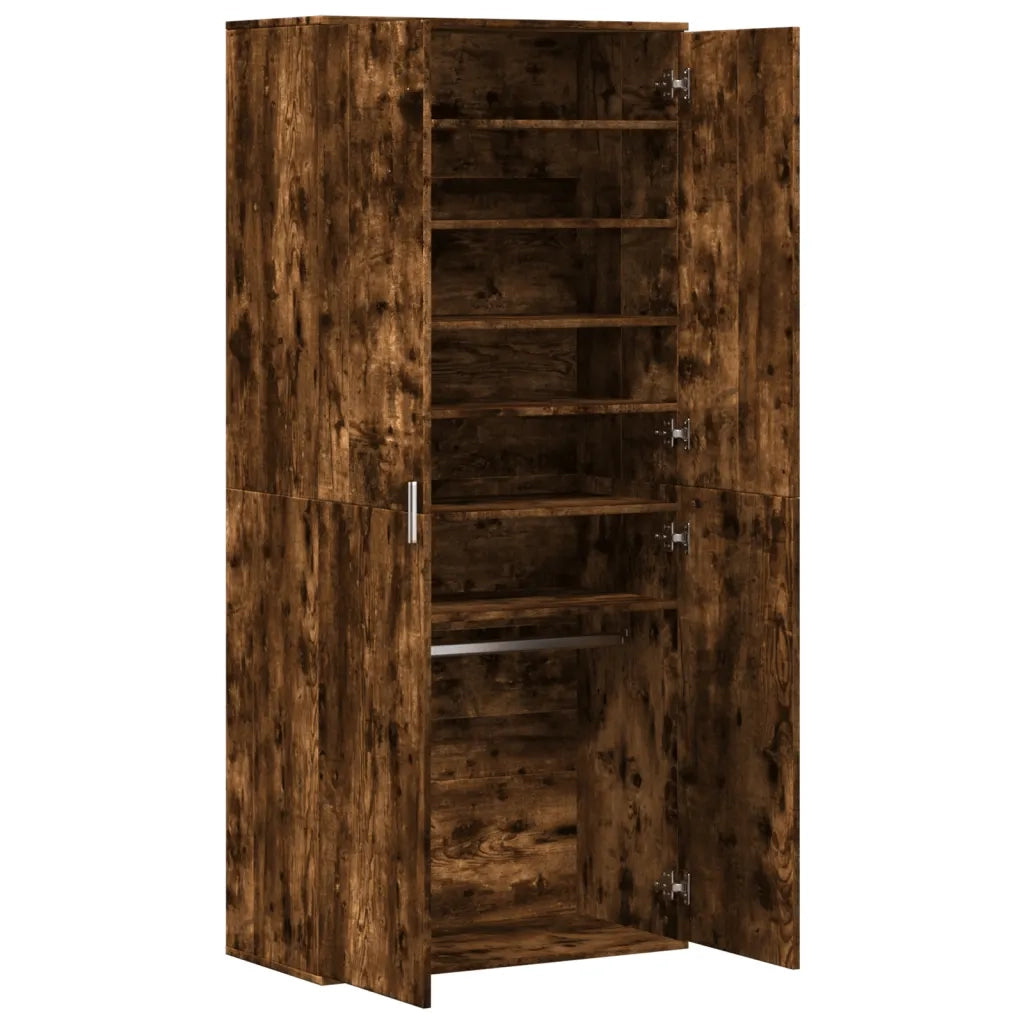 Scarpiera | Mobile per scarpe Rovere Fumo 80x39x178 cm in Legno Multistrato