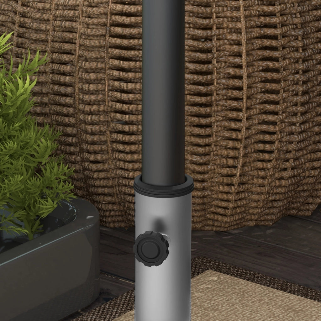 Base per Ombrellone da 28kg in Granito con Maniglia Estensibile e Rotelle 41x41x37.5cm Grigio