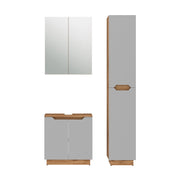 Vicco Set di mobili da bagno Rovere/grigio a righe 3 parti
