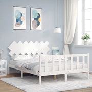 Giroletto senza Materasso-Struttura Letto Bianco 140x200 cm Legno Massello Pino 838445