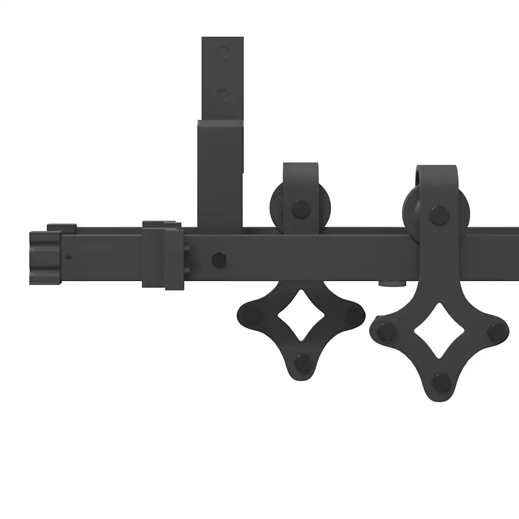 Kit di Binari per Porte Scorrevoli 427 cm Acciaio Nero 3295756