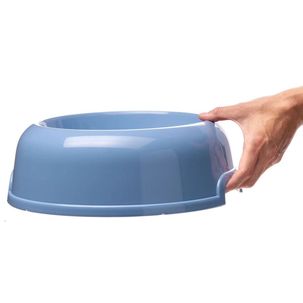 Ciotola per cani e gatti in plastica riciclata 2 litri Ø 29 cm con bordo antiscivolo e maniglie laterali Ferplast