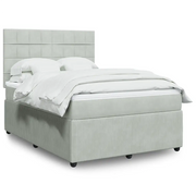 Giroletto a Molle con Materasso Grigio Chiaro 140x190cm Velluto