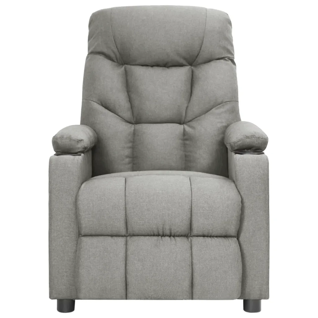 Poltrona Massaggiante Elettrica Grigio Chiaro in Tessuto 3098827