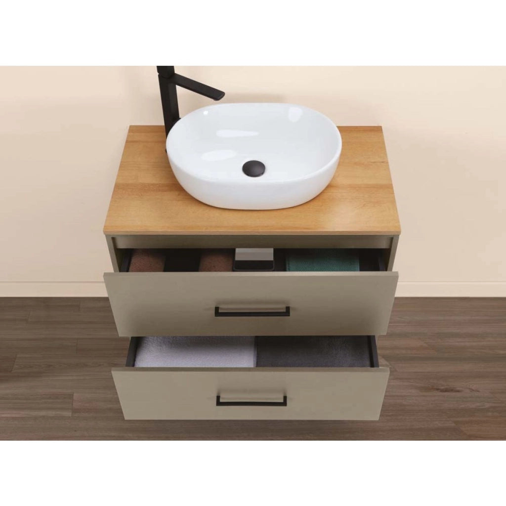 MOBILE BAGNO VENUS 80CM TORTORA CON LAVABO E SPECCHIO