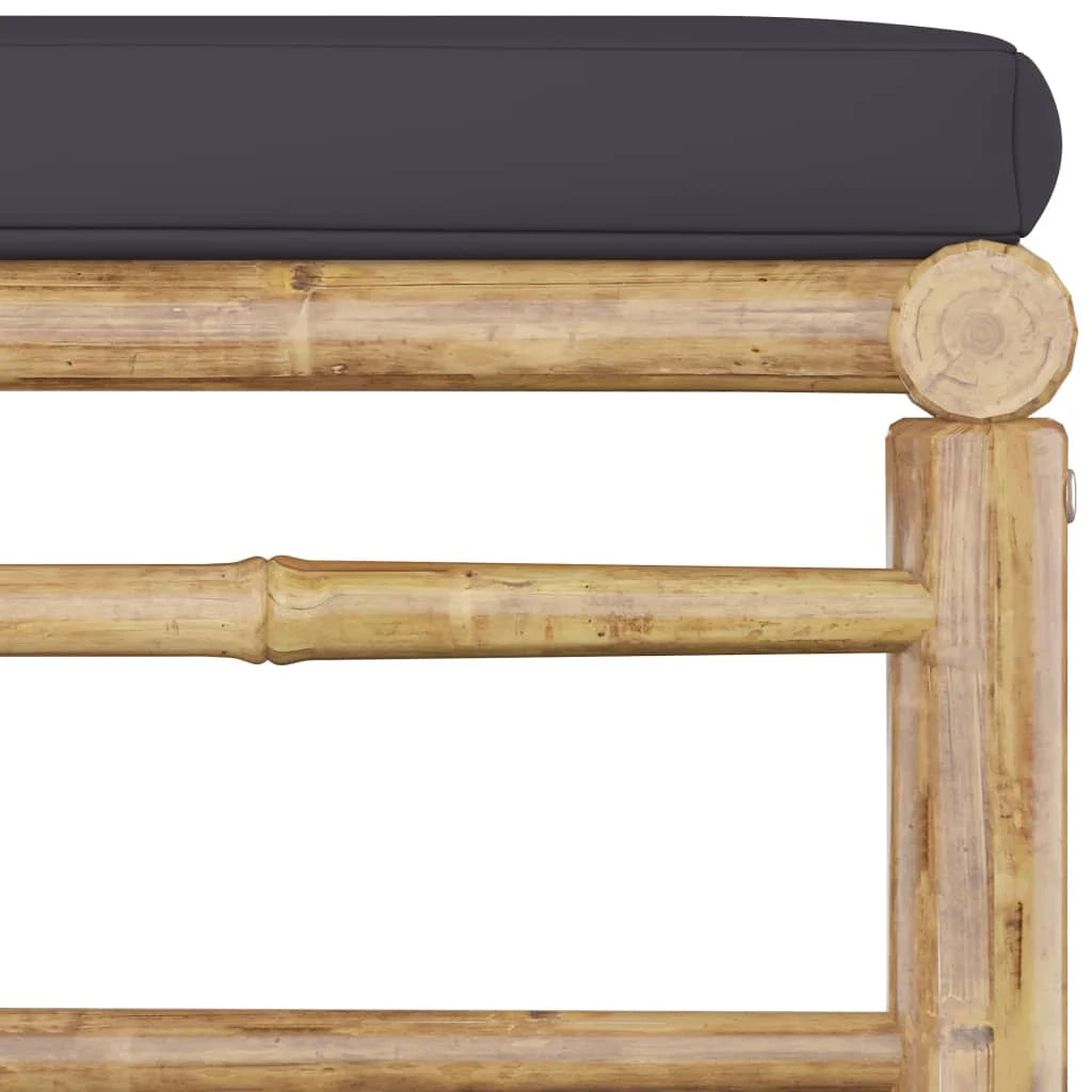 Set di mobili da giardino mobili da esterno 6 pezzi con cuscini bambù grigio scuro 02_0016785