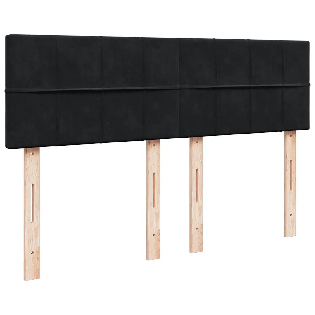 Giroletto a Molle con Materasso Nero 140x200 cm in Velluto