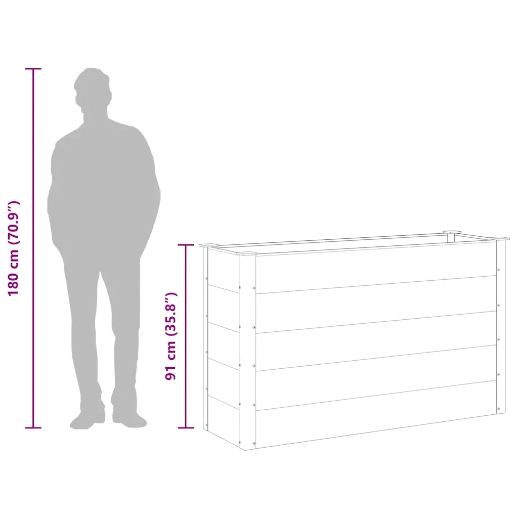 Letto Rialzato da Giardino in WPC 150x50x91 cm Grigio 43608