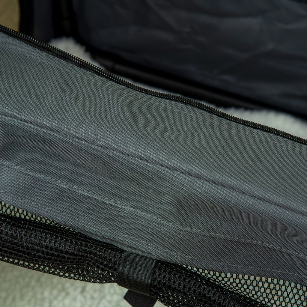 Casetta da trasporto pieghevole per cani e gatti ¨C zephmum ¨C grigio, 3 ingressi, interno imbottito, fino a 4 kg/40 cm