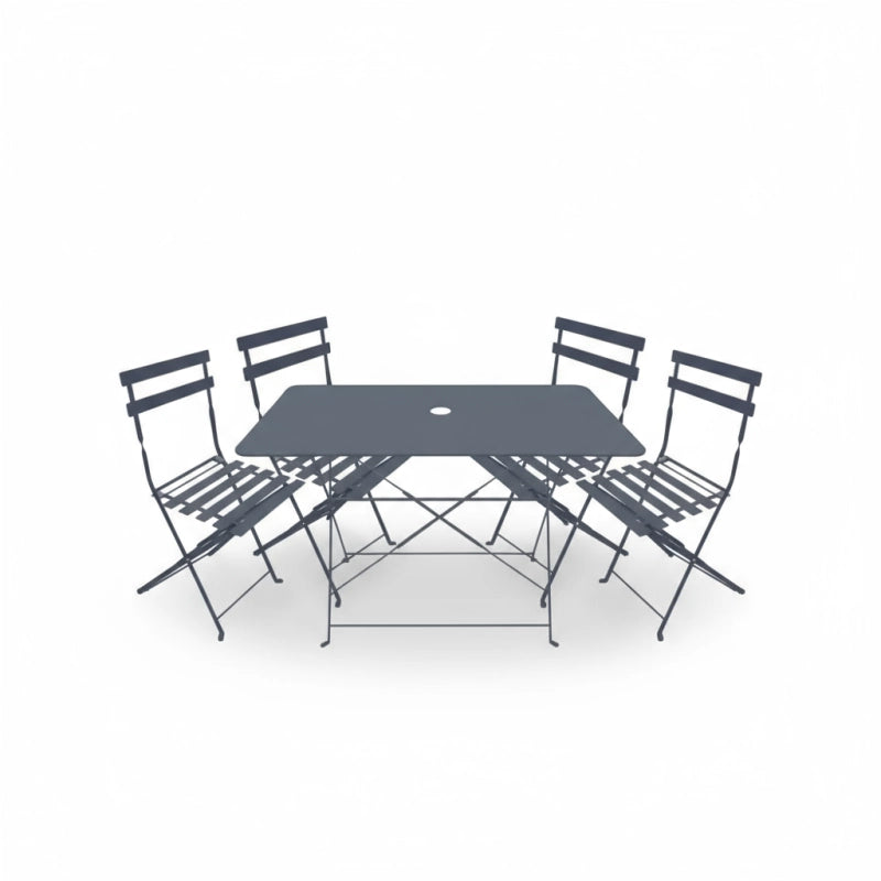 Set pieghevole BISTROT (1 tavolo + 4 sedie) - Grigio