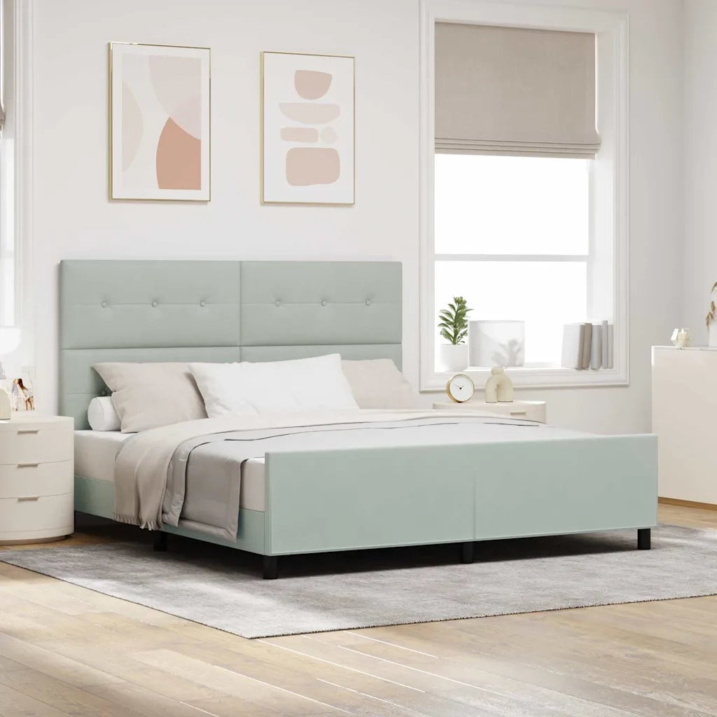 Letto a molle con testiera Grigio chiaro 180 x 200 cm Velluto 3344957