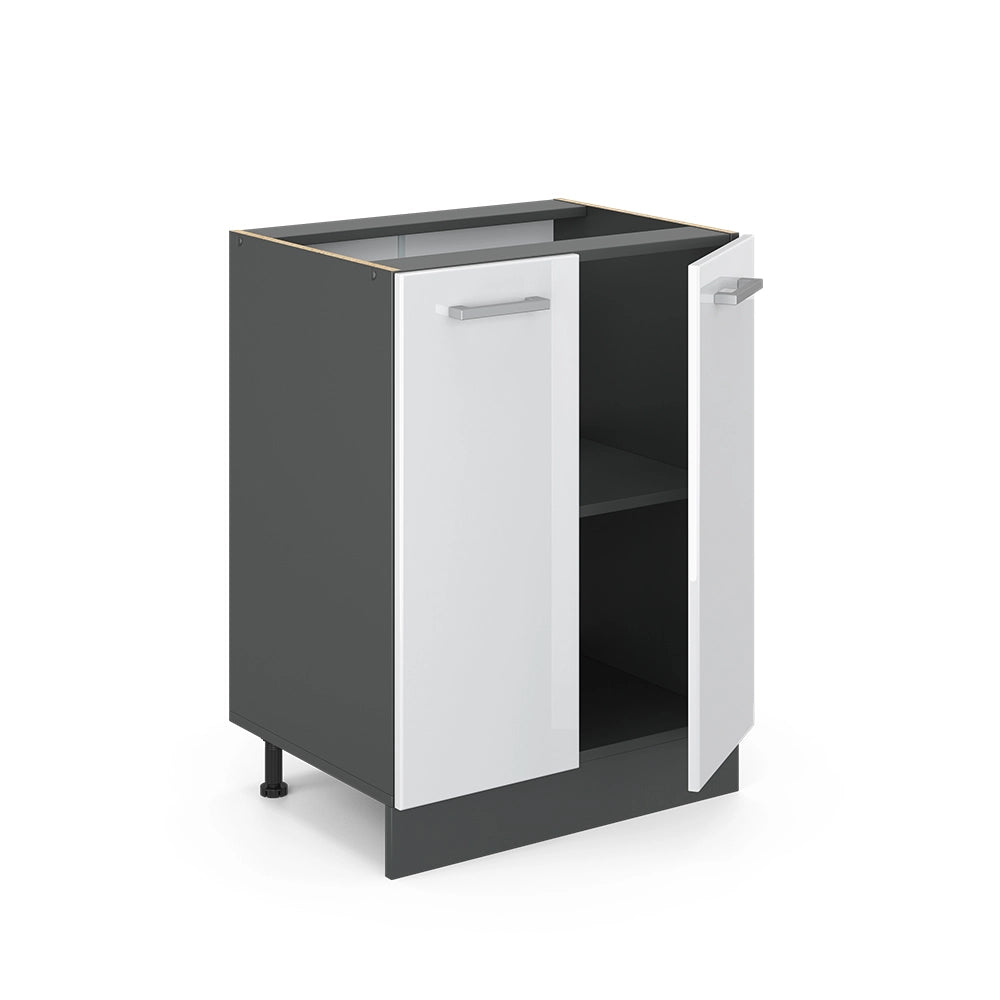 Vicco Mobiletto base cucina Bianco lucido 60 cm senza piano di lavoro
