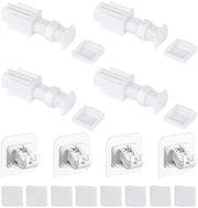 Accessori per tende 4 pezzi - Attacchi per tende - Accessori per tende - Installazione senza forare - Materiale in plastica resistente - Dimensioni 9,3x2,4 cm