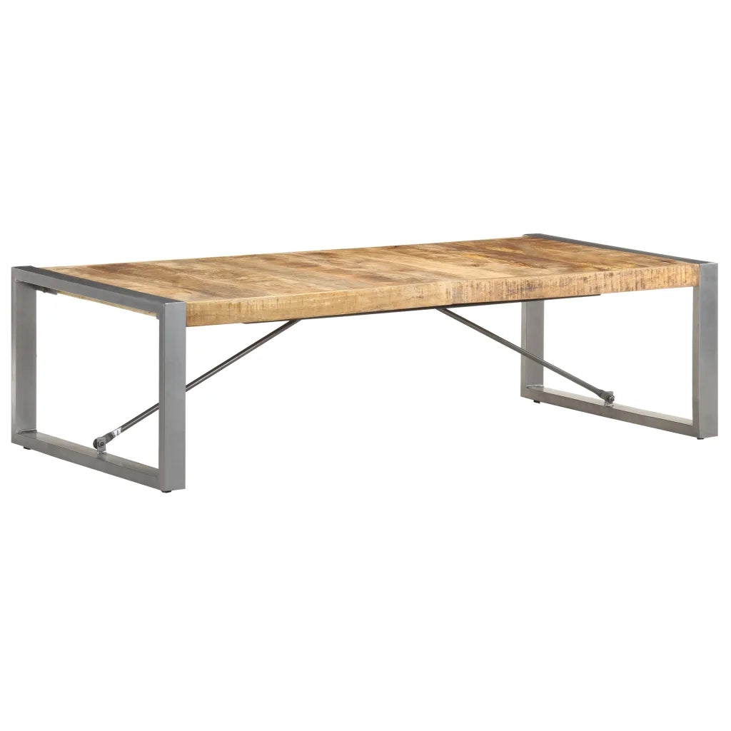 Tavolino da Salotto 140x70x40 cm in Legno di Mango Grezzo 321587