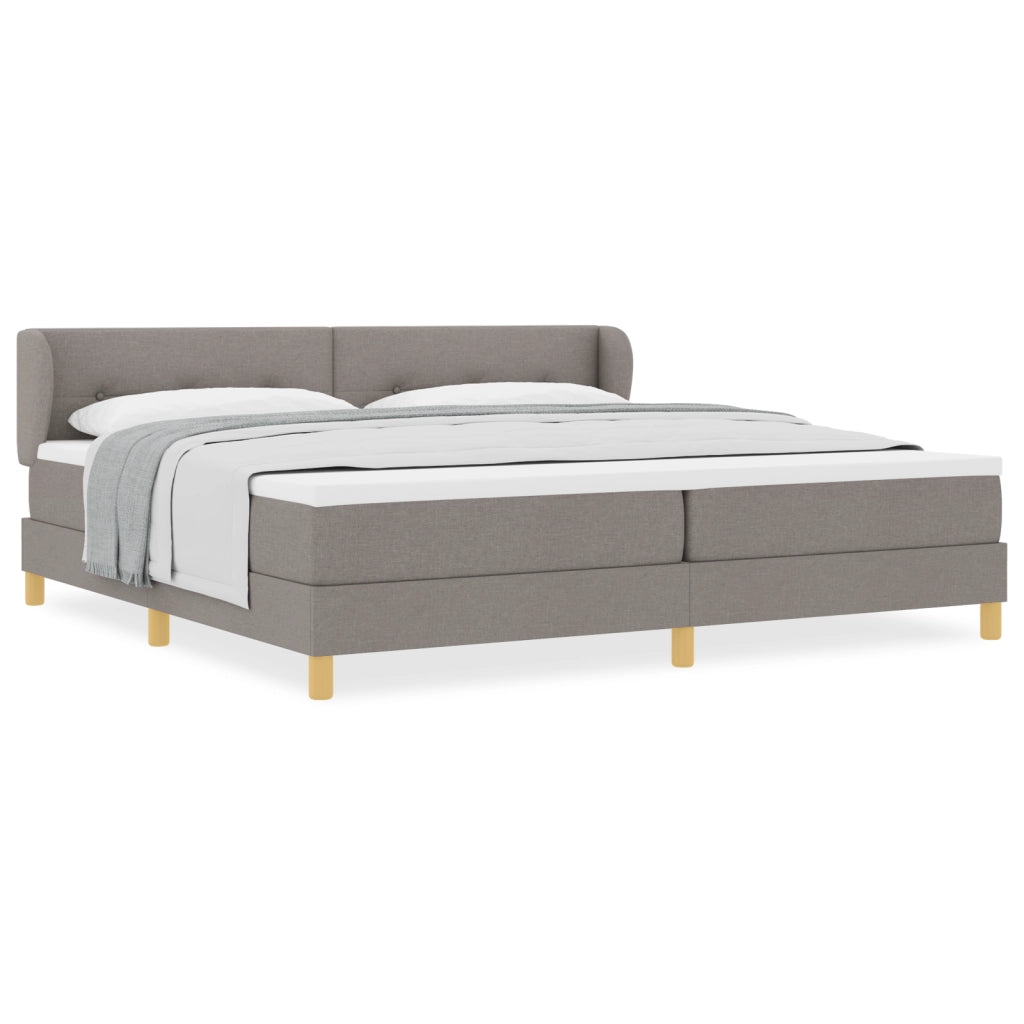 Letto Box Spring con Materasso in Tortora - 200x200 cm Tessuto