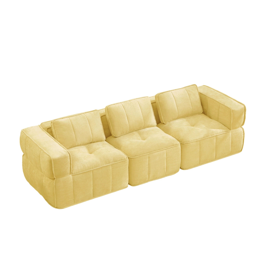 DIVANO Modulare Senza Struttura 271x93x67 cm Poliestere Giallo