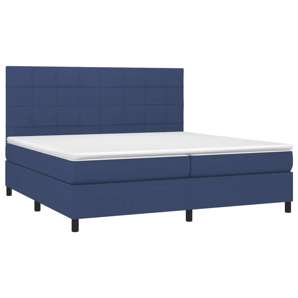 Giroletto a Molle con Materasso Blu 200x200 cm in Tessuto 3141807