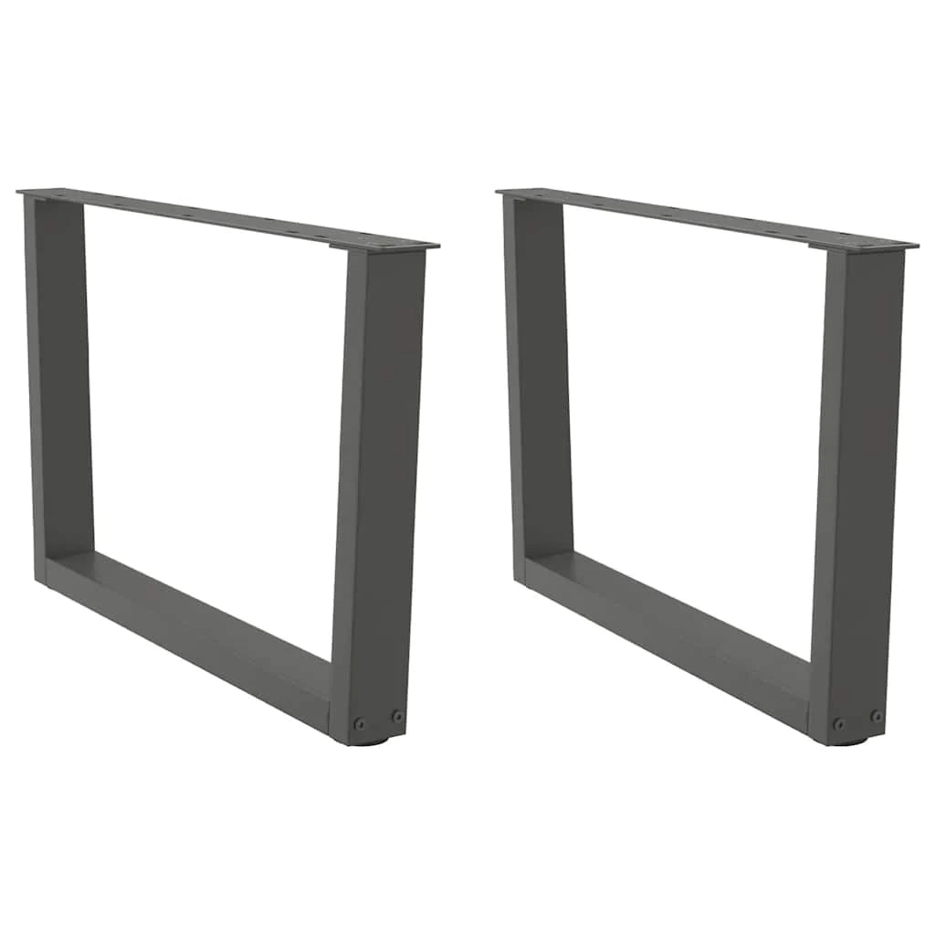 Set di 2 gambe regolabili per tavolino da caffè a forma di V 70 x 42 x 43 cm design moderno acciaio antracite 02_0056926